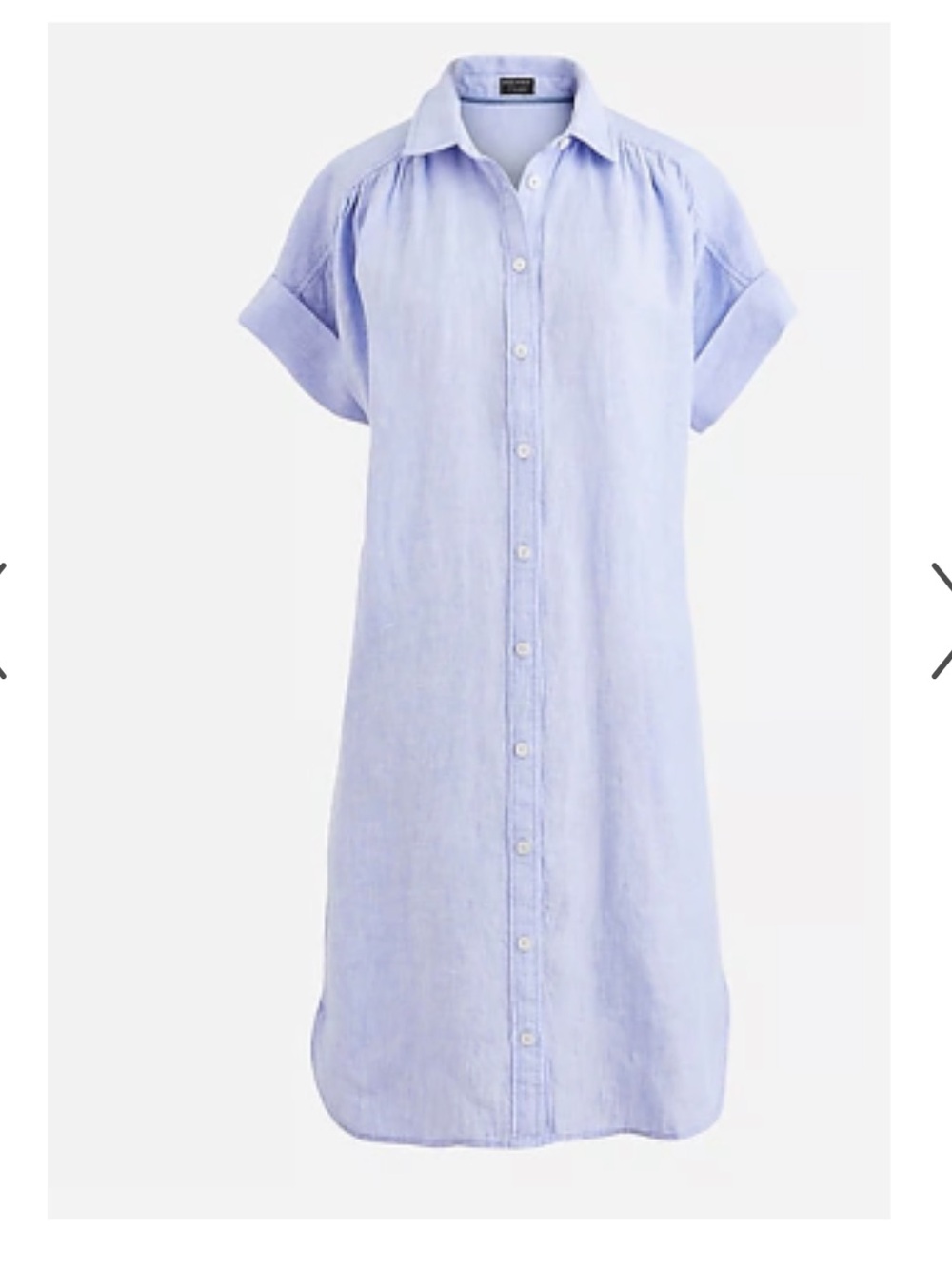 NWT J. Crew Light Blue Linen Button-Front Midi Shirt Dress